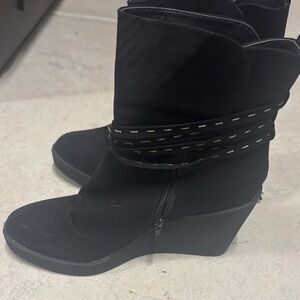 Black Wedge Ankle Boots